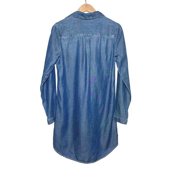 Lucky Brand | Women | Chambray Linen Blend Popover Mini Shirt Dress | Sz Small - Picture 3 of 12